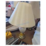 Brass and Ceramic Table Lamp with Shade
