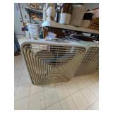 Two Metal Box Fans with Front Grilles