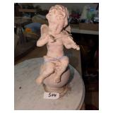 Figural Angel Playing Violin Sculpture
