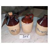 Three Glazed Stoneware Jugs