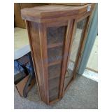 Wooden Wall-Mounted Corner Display Cabinet