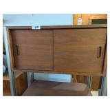 Mid-Century Wood and Metal Shelving Unit