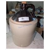 Two-Tone Stoneware Jug with Handle