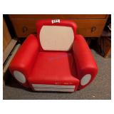 Children's Red and White Upholstered Chair