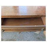 Wooden Dresser With Attached Mirror