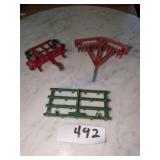 Three Die-Cast Farm Implements