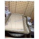 Mirrored Dresser Trays with Metal Frames
