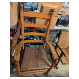 Wooden Rocking Chair with Woven Seat