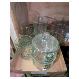 Glassware Set with Holly Berry Motif