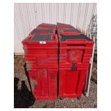 Stackable Red Plastic Storage Bins
