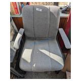 Gray Upholstered Metal Frame Armchair