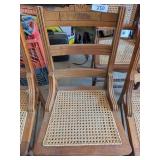 4 Wooden Chairs with Caned Seats