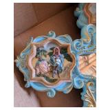 Painted Wooden Cross With Religious Reliefs