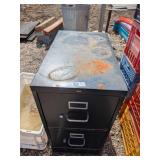 Two-Drawer Black Metal Filing Cabinet