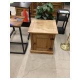 Wooden Side Table with Cabinet