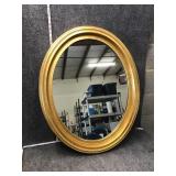 Vintage Gold frame oval wall mirror