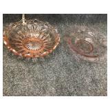 Vintage? Floral pink glass bowl