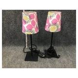 Floral pink lamps (2)
