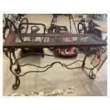 Wooden iron Glass top Console Table