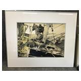 Signed Framed Wall Art Fishing The Banks