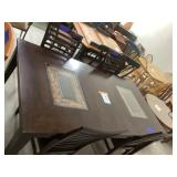Wooden Glass Top Dining Room Table (4) chairs