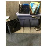 Storage Bin with office supplies