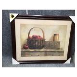 Framed Basket of apples wall Art