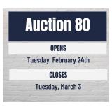 Auction #80 Dates and Times