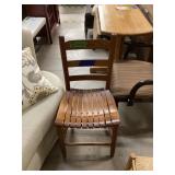 Vintage oak slat ladder back chair