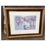 Signed Framed little Girls Parade Wall art