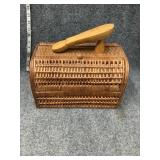 WICKER SHOE SHINE BOX