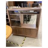 wooden entertainment center