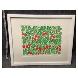 Signed framed strawberry wall Art