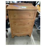 3 Drawer wooden Dresser wheels