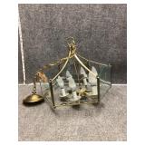 Hanging Brass & glass chandelier ceiling light