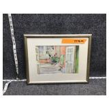 Framed signed artwork