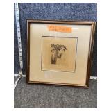 Framed signed artwork