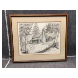 Framed signed artwork