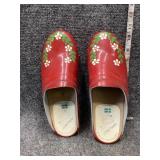 hand-painted Swedish clogs