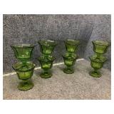 green footed water goblets