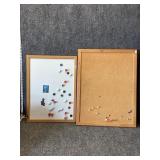 whiteboard and corkboard