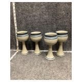 stoneware wine goblets
