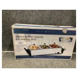 Triple buffet server & warming tray