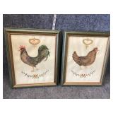 Vintage water color rooster