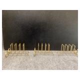 gold-toned metal desk organizer
