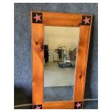 rustic wooden wall mirror