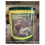 vintage-style John Deere metal storage canister