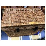 Wicker Trunk with Knitting Supples