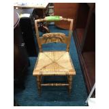 Decorative Wood Chair with Rush Seat