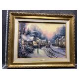 framed 'Village Christmas' artwork
